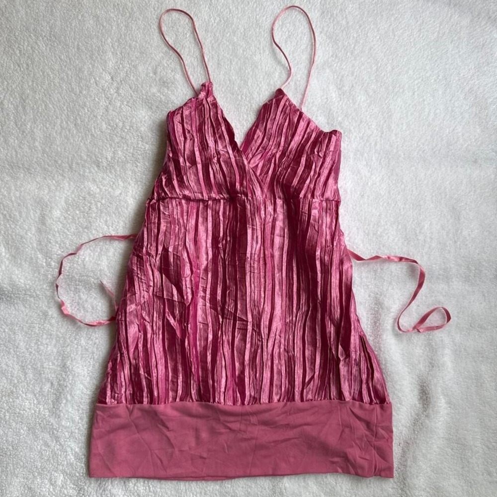 Adorable coquette cottage core euro pleated pink tank top